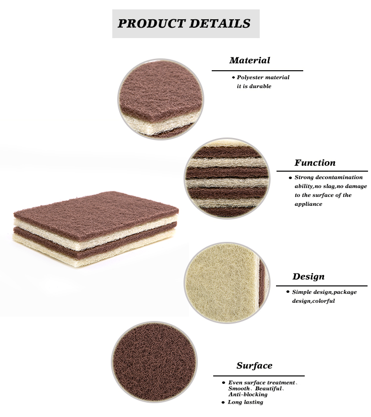 450gsm Polyester Magic Scouring Sponge Pad Moisture Proof Customized