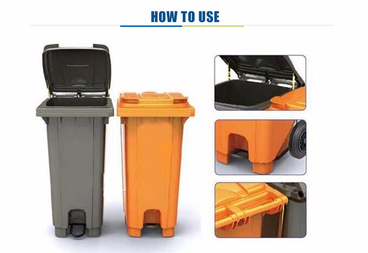 plastic waste container with wheel standing garbage bin wheelie dustbin