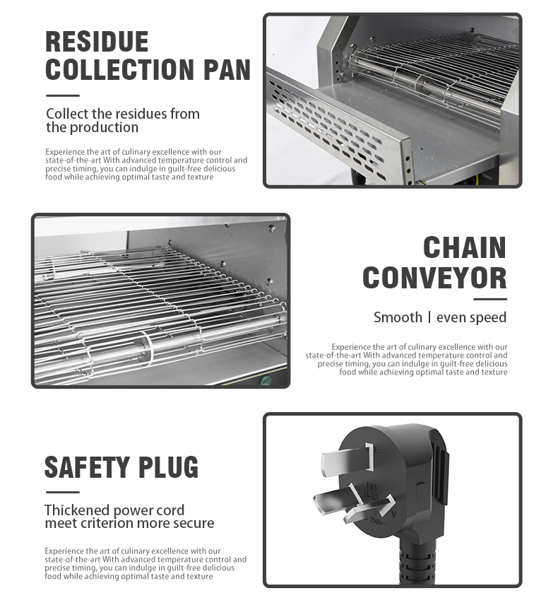 Stainless Steel Electric Conveyor Toaster For Fast Food Restaurant 220V