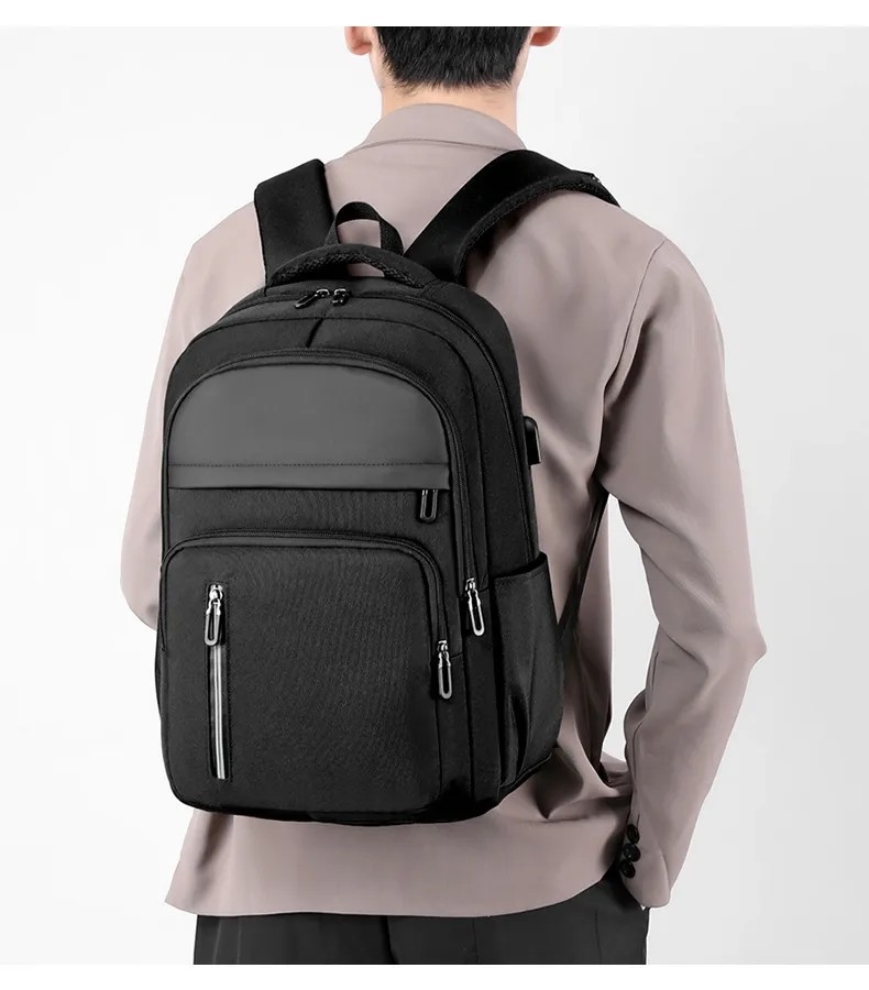 15.6'' 16" Travel USB Computer Custom Made Waterproof Washable Men Backpack With USB Charging Port