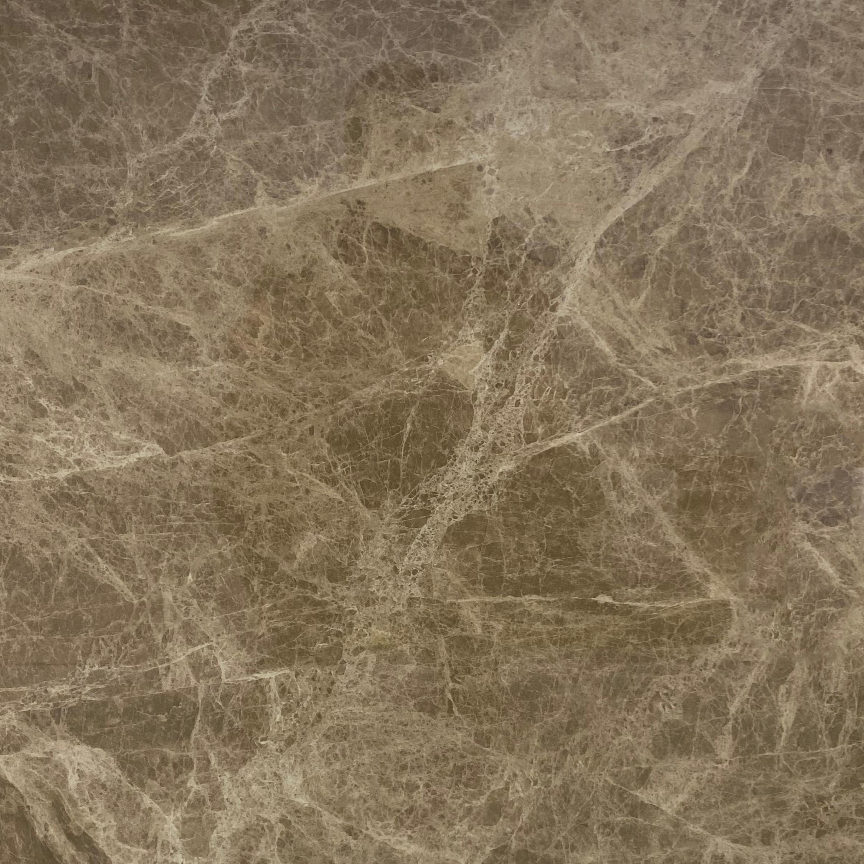 Inside Wall Brown Polished Glazed Ceramic Tiles and Indoor Floor Marble Look Tile For Office 600x600mm