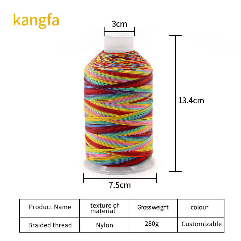 Plastic Cone Material Multi Color Rainbow High Tenacity Polyester Sewing Thread Spool
