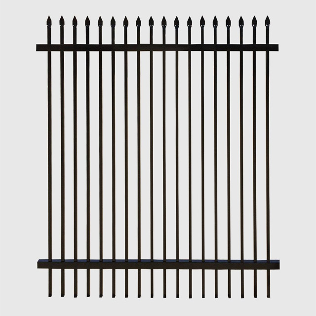 Crimped Spear security Steel Fencing come with 65mm square tubing 2.1mtrx2.4mtr stain powder coating