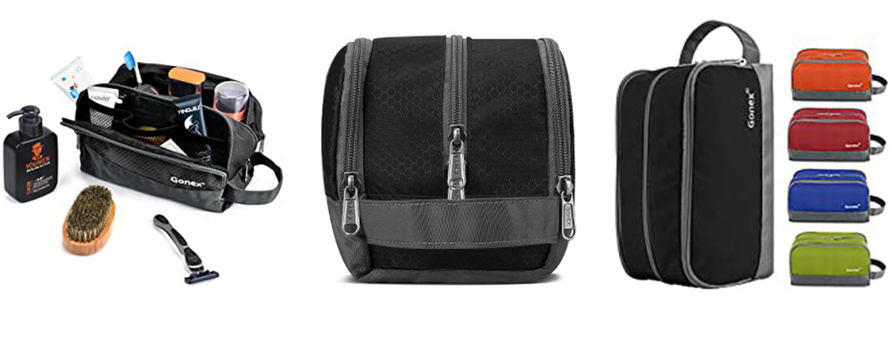 Water Resistant Mens Nylon Travel Toiletry Organizer
