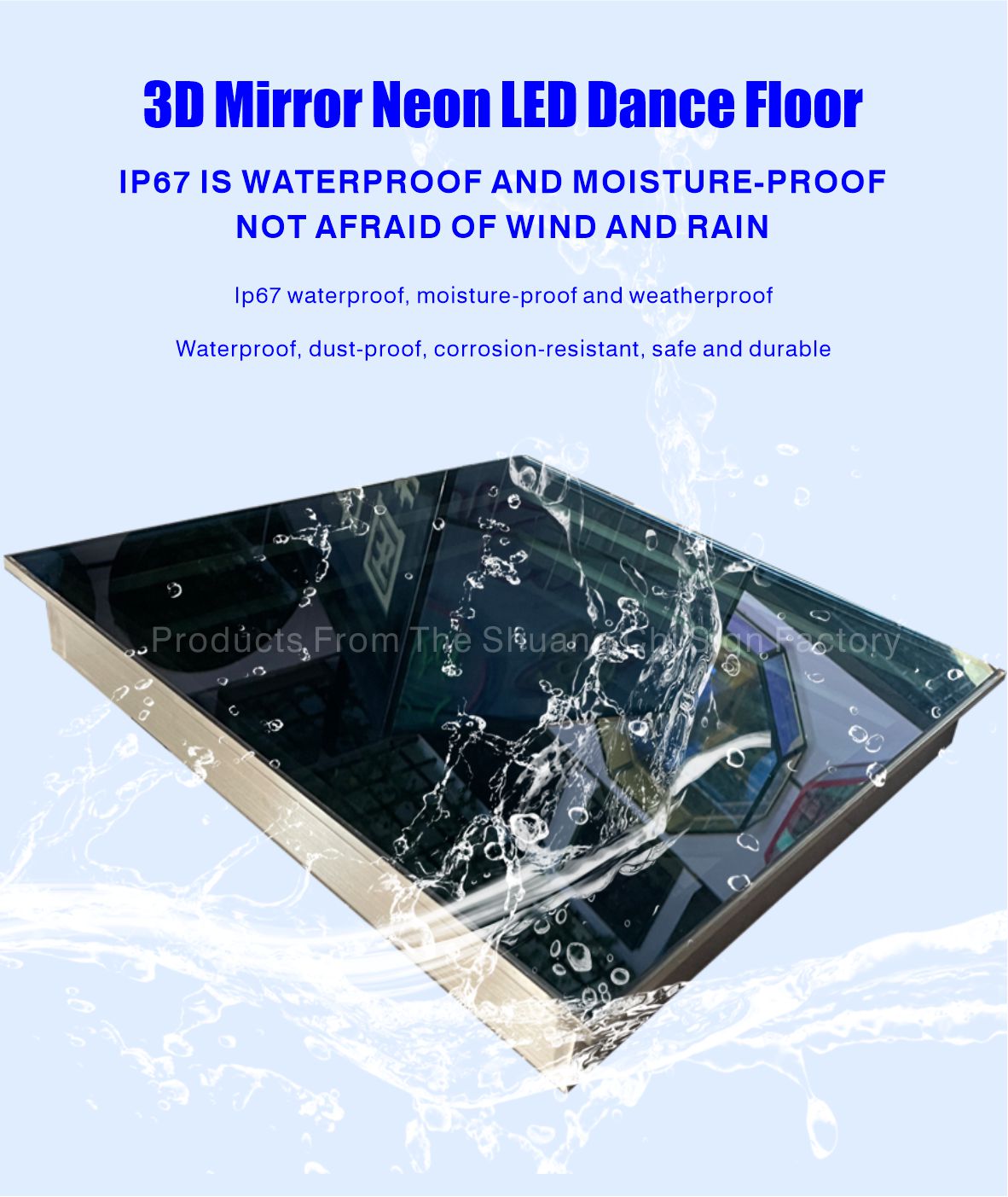 3D Infinity Mirror Video Light LED Dance Floor For Wedding Party Customization