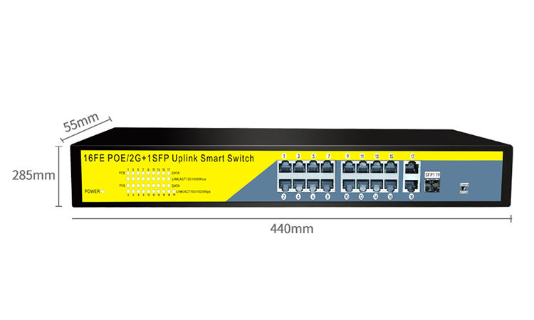 RACK Mounted 16port POE+2xGE UPlink+1xSFP POE Etherent switch for IP Camera ip phone