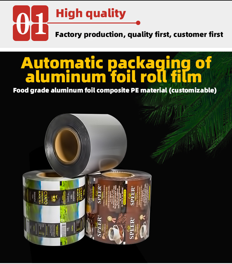 500ft Aluminum Foil Roll Food Grade Bulk Laminated Roll Film Safe Durable Packaging