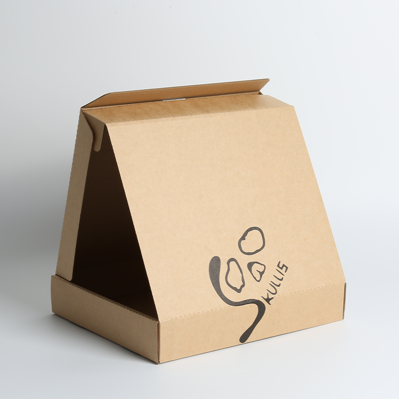 Pizza Style Postal Boxes Black Ink Cardboard Paper Pizza Takeaway Boxes Custom Thickness