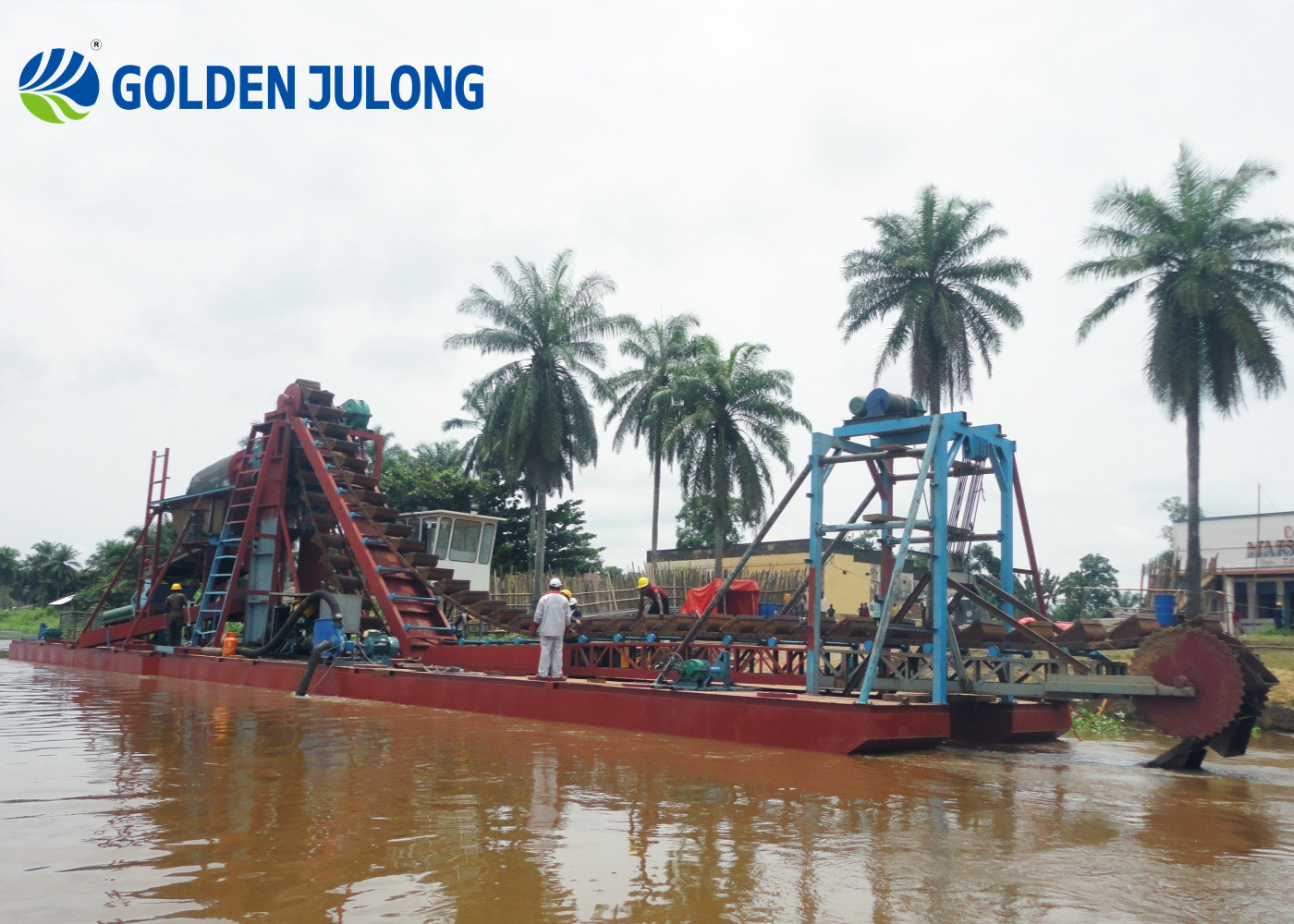 JLBCD60 68 pcs Bucket Chain Dredger 60 m3/hr for Sand Gold Mining Project