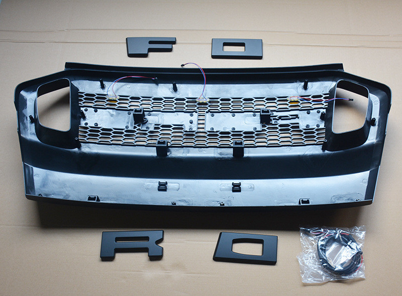 Big Auto Front Grille for All New Ford Ranger T7 2015 2016 2017 , Could be with Light