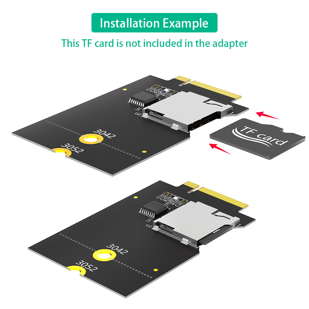 Micro SD Card TF SDHC SDXC To NGFF Key B Adapter Supports USB Bus, Not SATA Bus