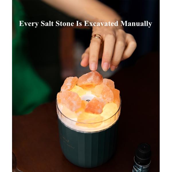 Portable Crystal Himalayan Salt Lamp Ultrasonic Air Humidifier With Soothing Atmosphere Lamp