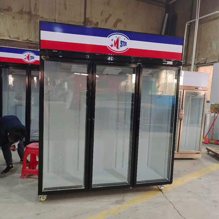 Three Swing Glass Door Merchandiser Refrigerator Commercial