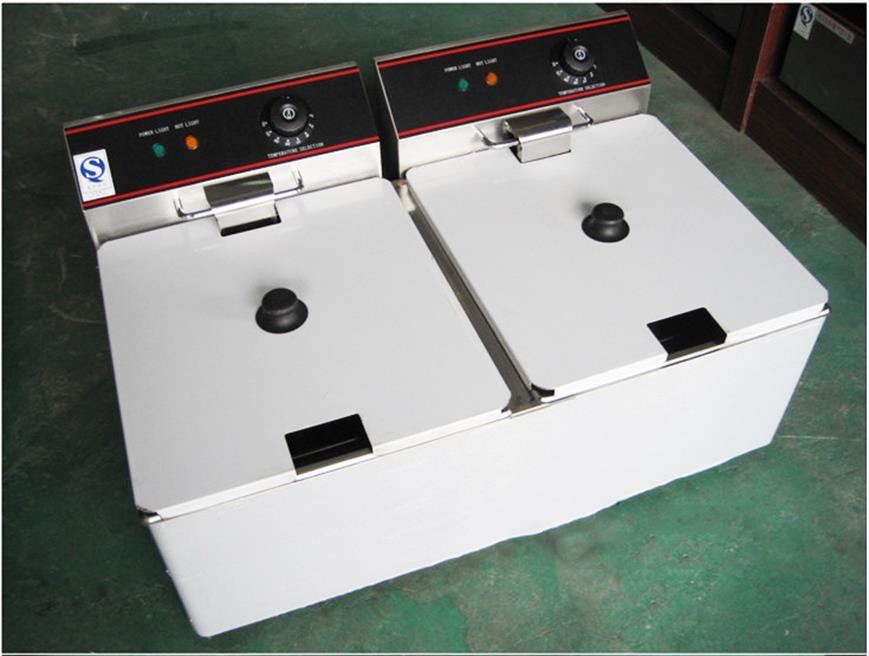 Countertop Double Oil Fryer Electric Stainless Steel 6L X 2