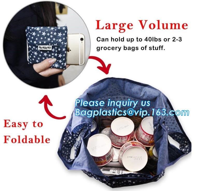 Promotion Custom Eco Friendly Sublimation Polyester Folding Shopping Bag,Promotional Sports Gym Sack Polyester Drawstrin