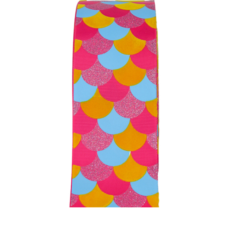 Durable Polyester Grosgrain Ribbon , Fancy Style Logo Printed Ribbon