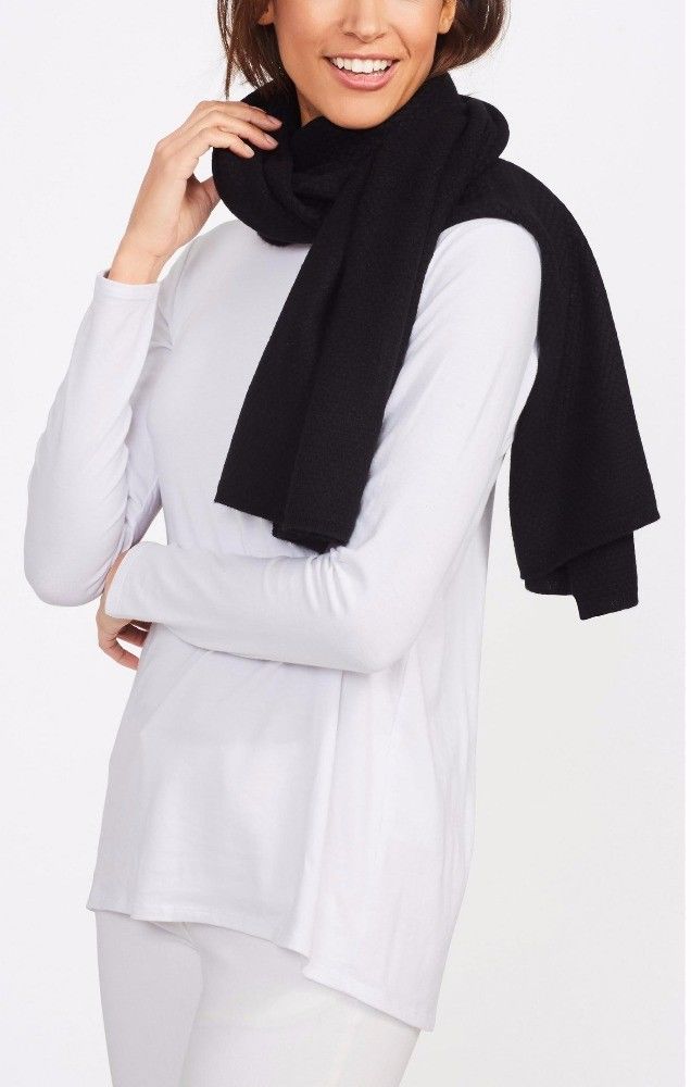 100 Cashmere Knit Winter Scarf , Elastic Lattice Stitch Rib Knit Scarf