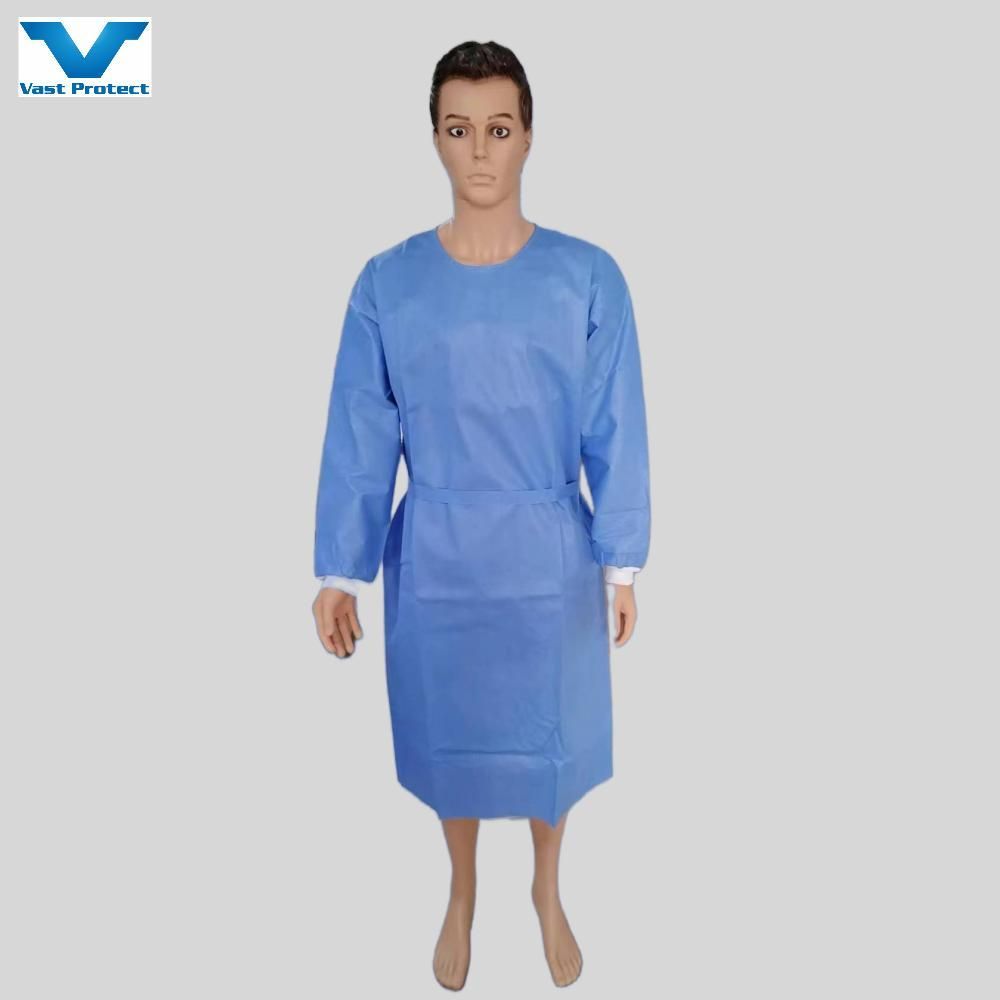 Disposable Medical Surgical Supplies Level 1/2/3/4 Dental Hospital Operation Patient Protective Nonwoven PP Reinforced Sterile SMS Isolation Gown