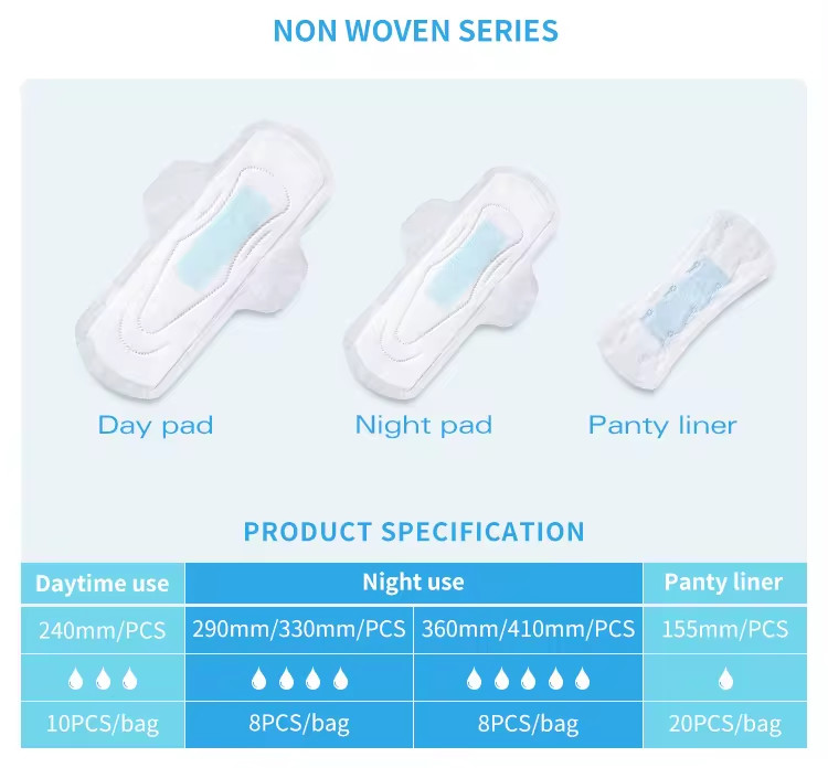 Customized Color Breathable Sanitary Napkins Pads With Silky Smooth Surface