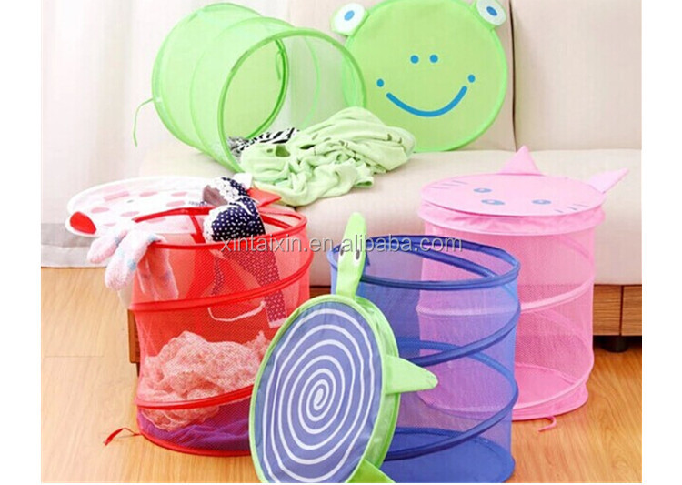 Travel Collapsible Mesh Laundry Basket popup laundry hamper 38*45cm