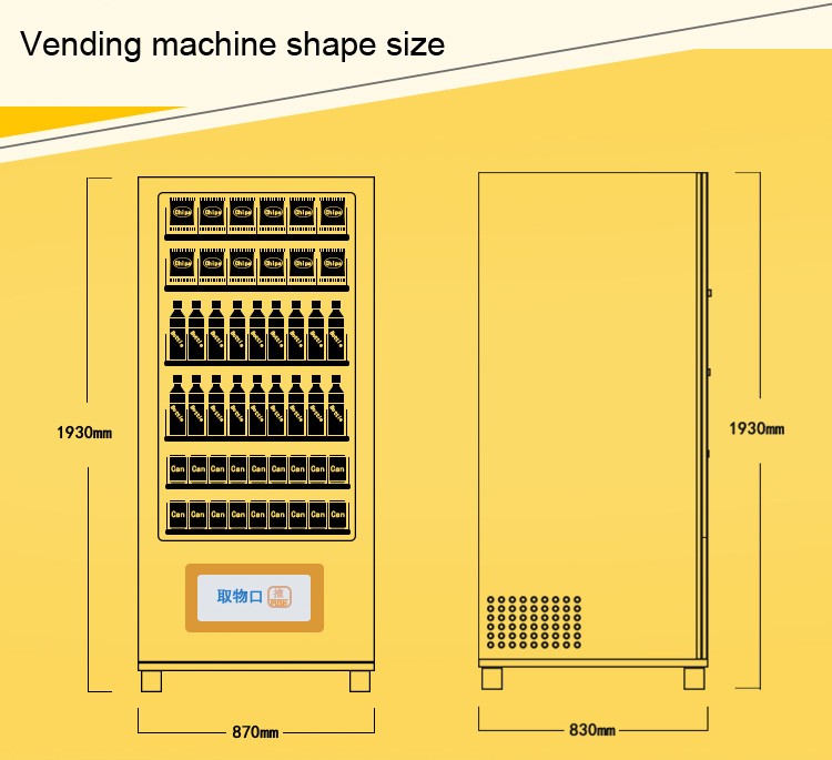 Coin Operated 24 Hours Self Service Smart Vending Machine With Nayax Card Reader