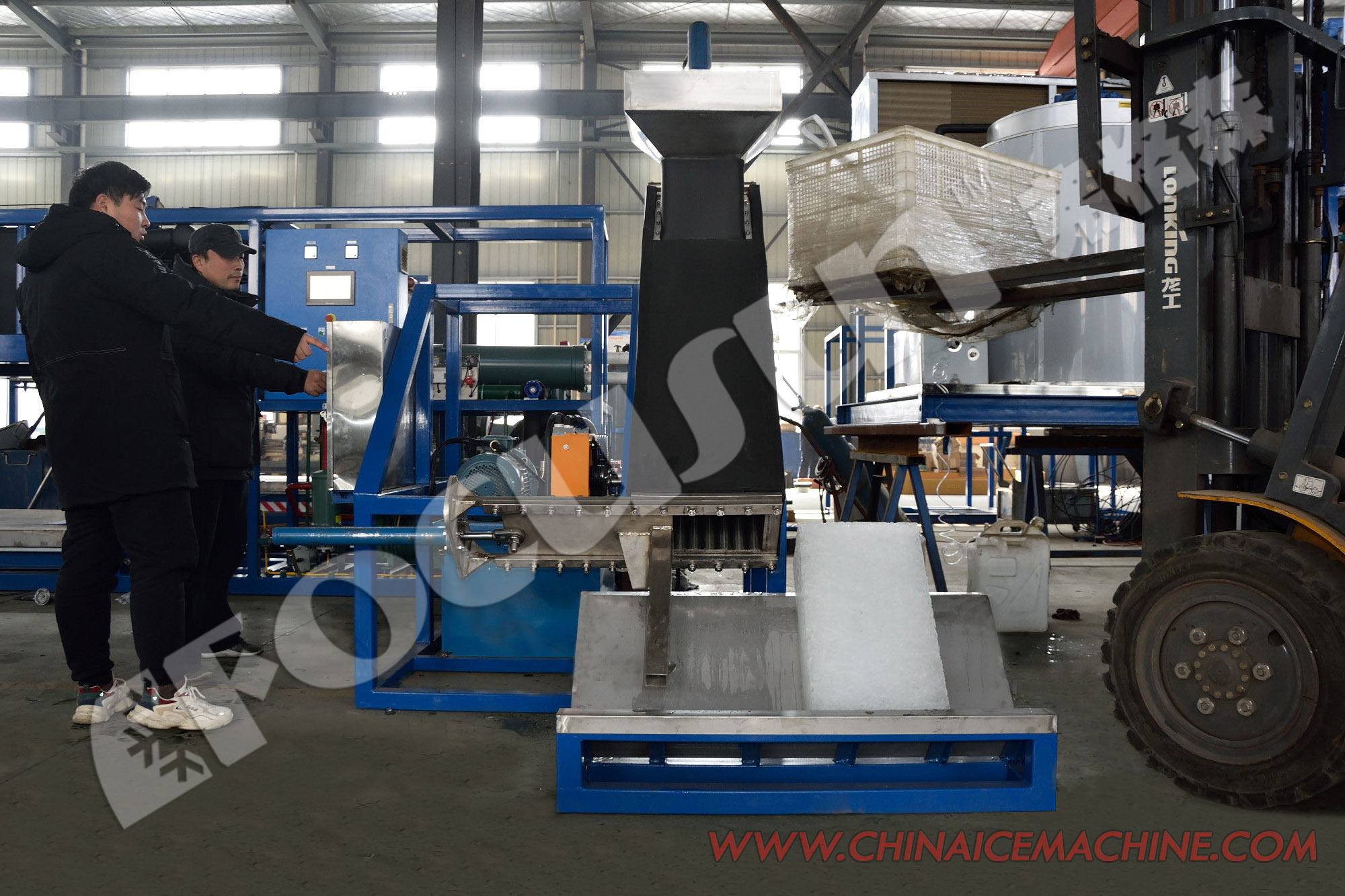 Big Capacity 5 Kw SUS304 Stainless Steel Flake Ice Machine Transforms into Block Ice
