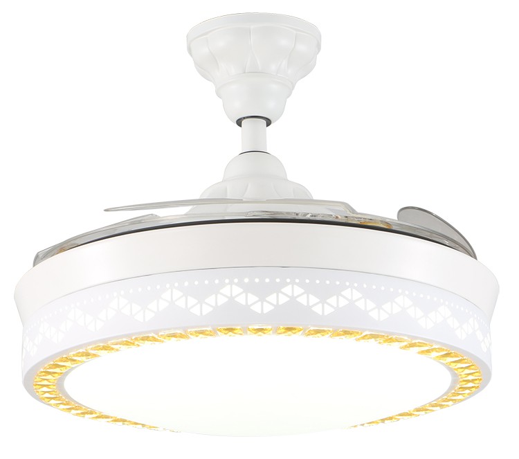 Modern Decorative 5250lm 70W White Foldable Ceiling Fan With Light For Home
