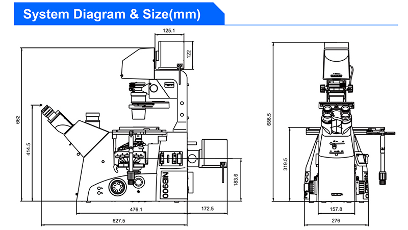 OPTO EDU A14.1096 Laboratory 22mm Inverted Fluorescence Microscope