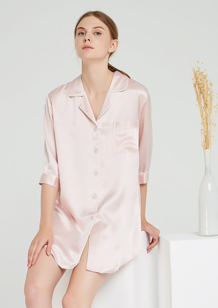 22mm Silk Pajamas Long Sleeve Pure Silk Sleepwear Pajama Set