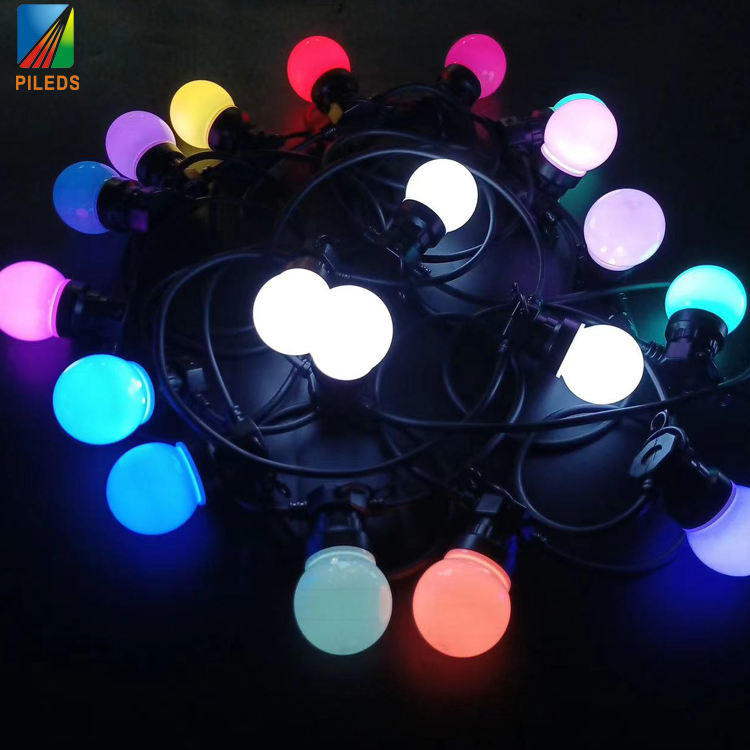Spherical LED String Lamp , Lucency Milky christmas rope lights outdoor