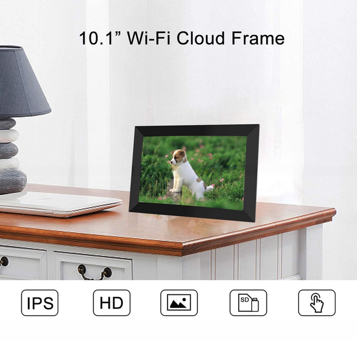 10.1" inch WIFI network cloud frame digital photo video frame with touchscreen support landscape & portrait mode