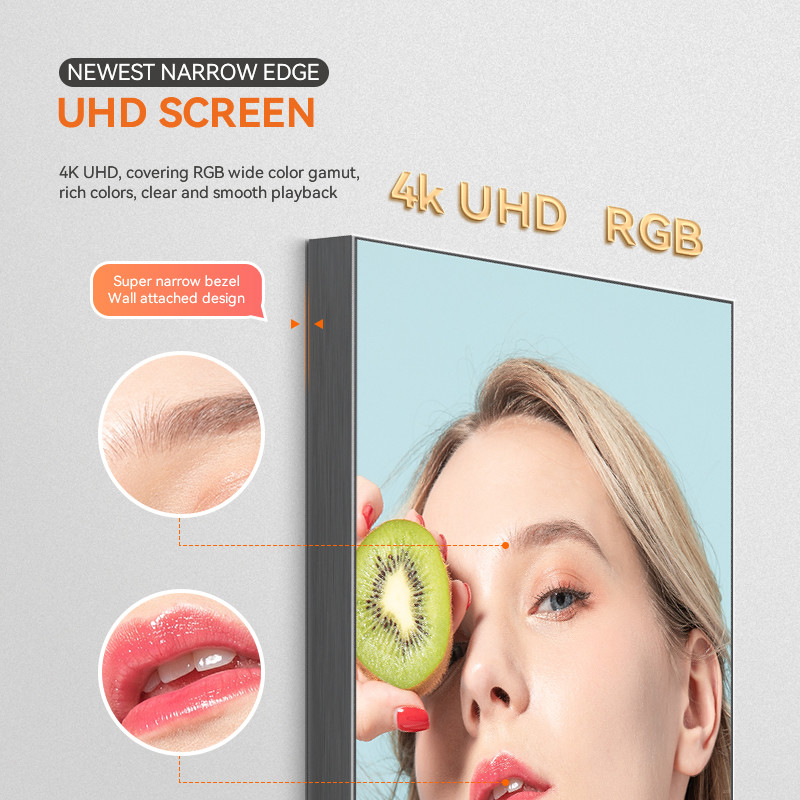 SDK Wall Mounted Lcd Digital Signage 65" Inch Super Narrow Commercial