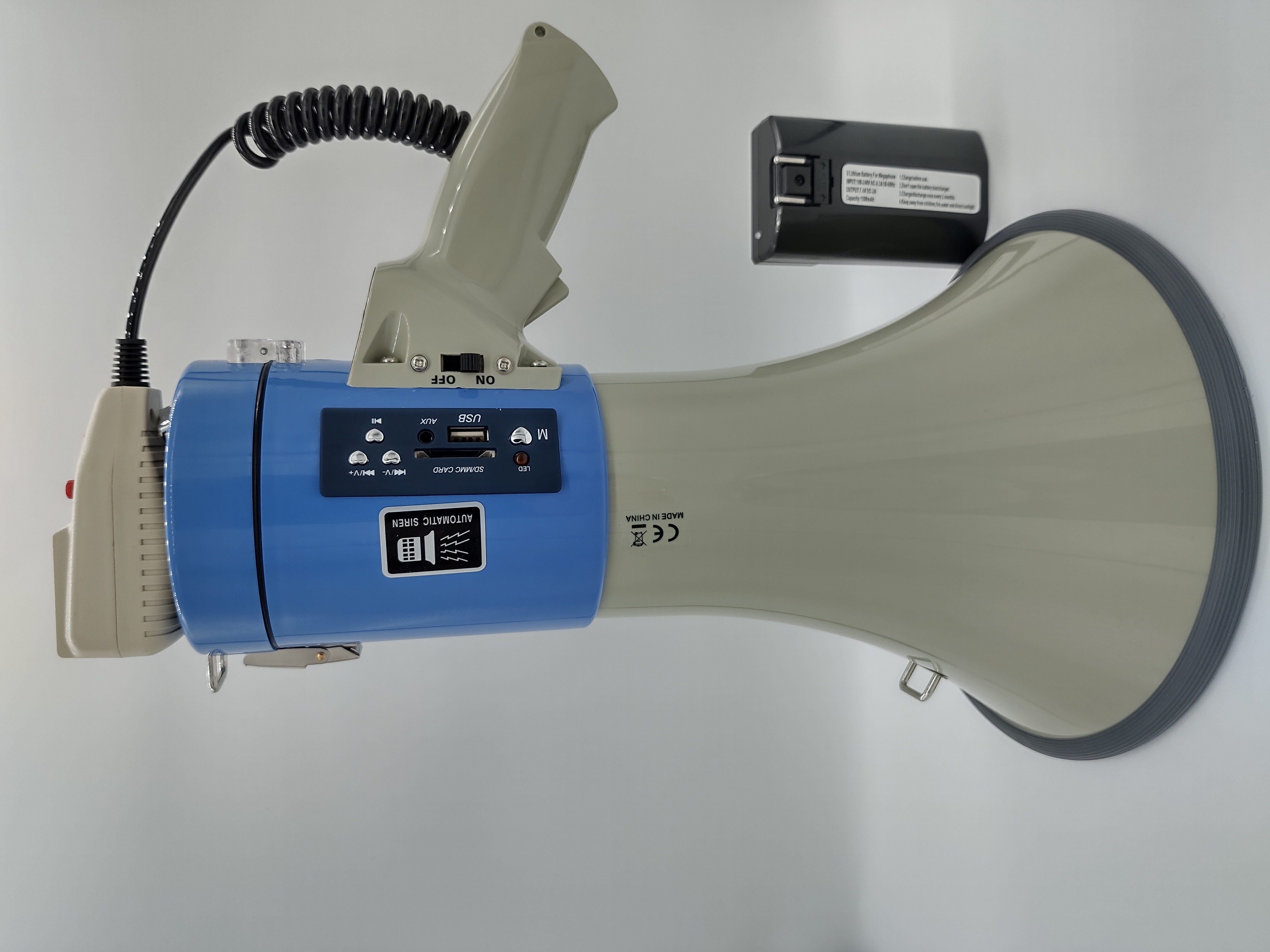8 X 1.5V 25W Recording Megaphone 260S Time Police Siren Horn Recording Voice