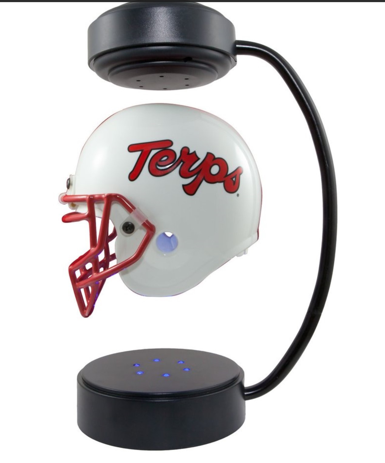 factory wholesale magnetic levitation floating hover helmet display racks with led light