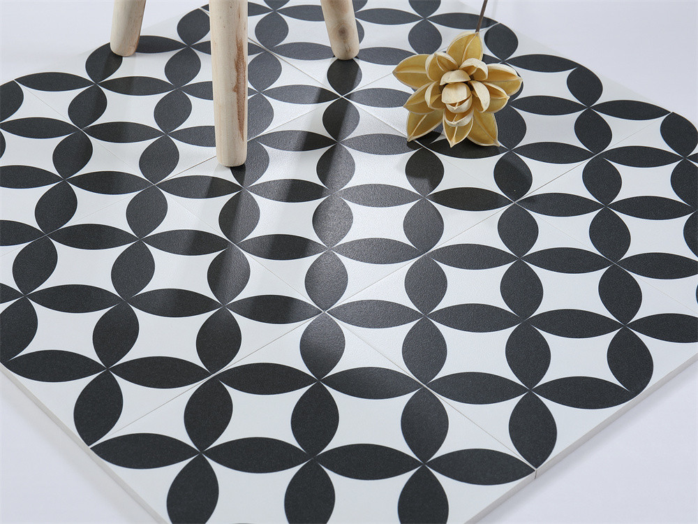 White And Black Wear-Resistant 20x20cm Inside Wall And Floor Tiles For Residential Hotel Balcony Bathroom
