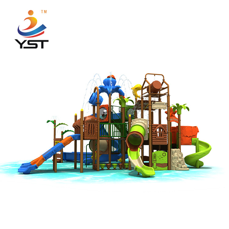 Combined LLDPE Water Theme Kids Playground Slide 2.2mm Wall Thickness