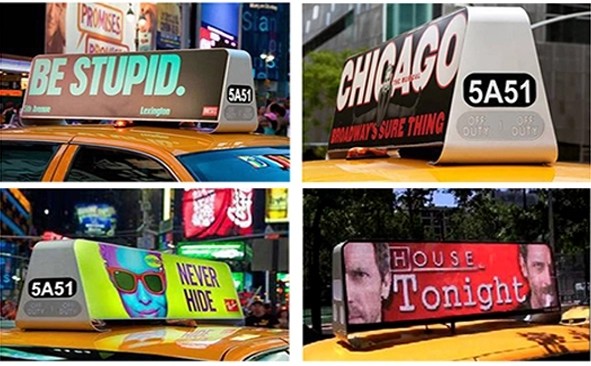 Customizable P3 LED Taxi Top Screen Ads Small, Detachable And Easy To Install