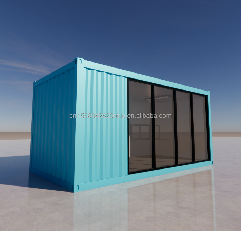 Outdoor 20ft Prefabricated Steel Structure Home House Container Flat Pack Houses Made of 50/75/100mm Wave Sandwich Panel