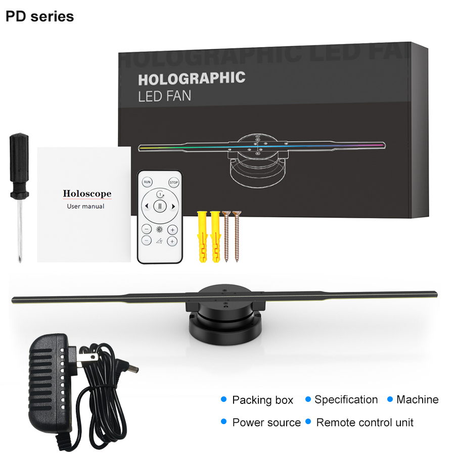 5mm Pixel Pitch Fan Hologram 3D Advertising Projector for Indoor Visual Merchandising