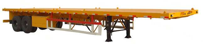 3 Axle 40 Ton Flatbed Container Trailer 40 Feet Semi Trailer With Bogie Axle