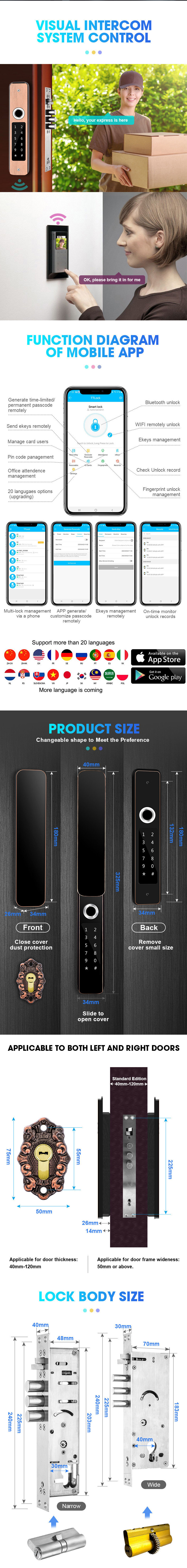 Automatic Visual Intercom System IP68 Waterproof Smart Locks