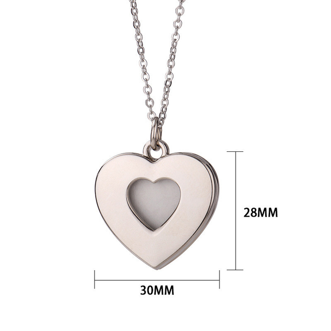 Sublimation Heart Shape Sliding Locket Necklace For Sublimation Printing sublimation valentine gifts
