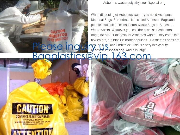 Heavy Duty Construction Plastic Asbestos Bag Waste Bag,Heavy Duty Disposal Polythene bags For Asbestos Removal BAGEASE