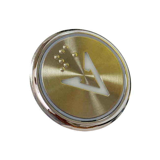 Lift Golden Round Push Button Light Switch Touchless Sensor Ground Floor Button 32.5mm