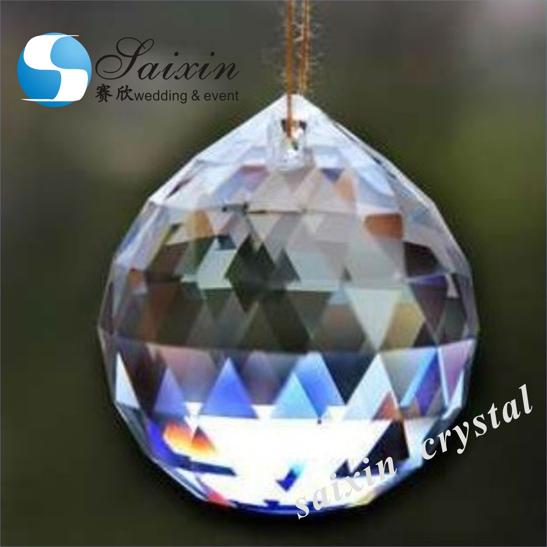 Clear K9 Crystal Chandelier Prism Lamp Octagon Bead Chain Christmas Wedding Pendant