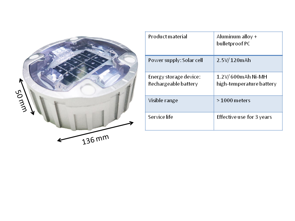 High Reflection Aluminum Road Marking Alloy Solar Power Road Stud For Road Safety