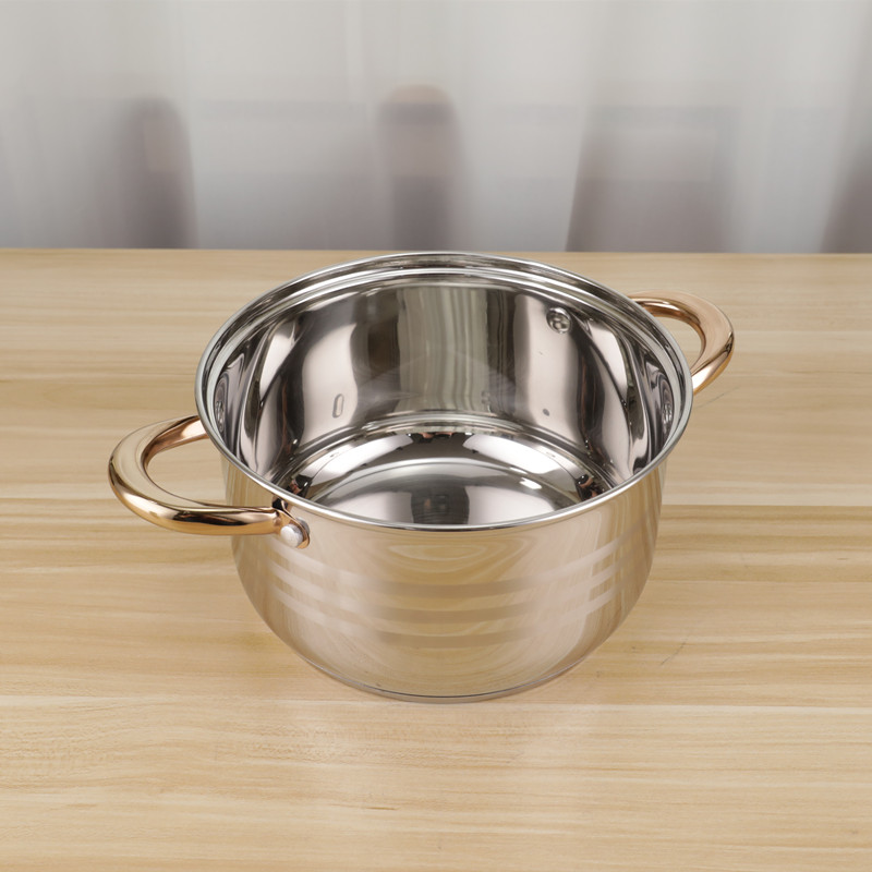 Golden Coating Individual Casserole Cooking Soup Pot 24cm