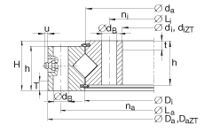 Crossed roller bearing XU080430