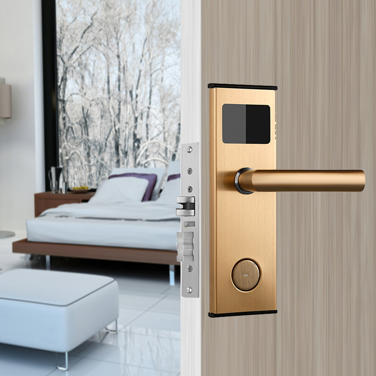 240*78mm Stainless Steel Hotel Key Card Door Locks With Card Encoder