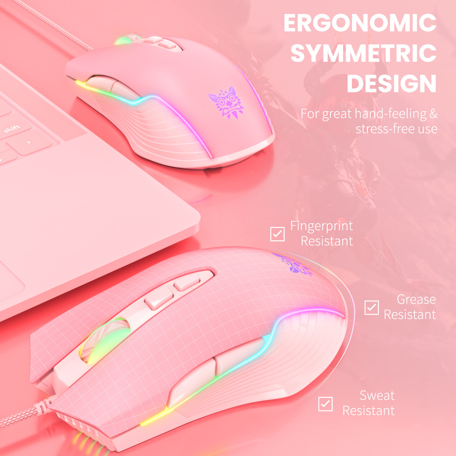 Wired 3200DPI 2480MHZ CW905 Ergonomic Gaming Mouse